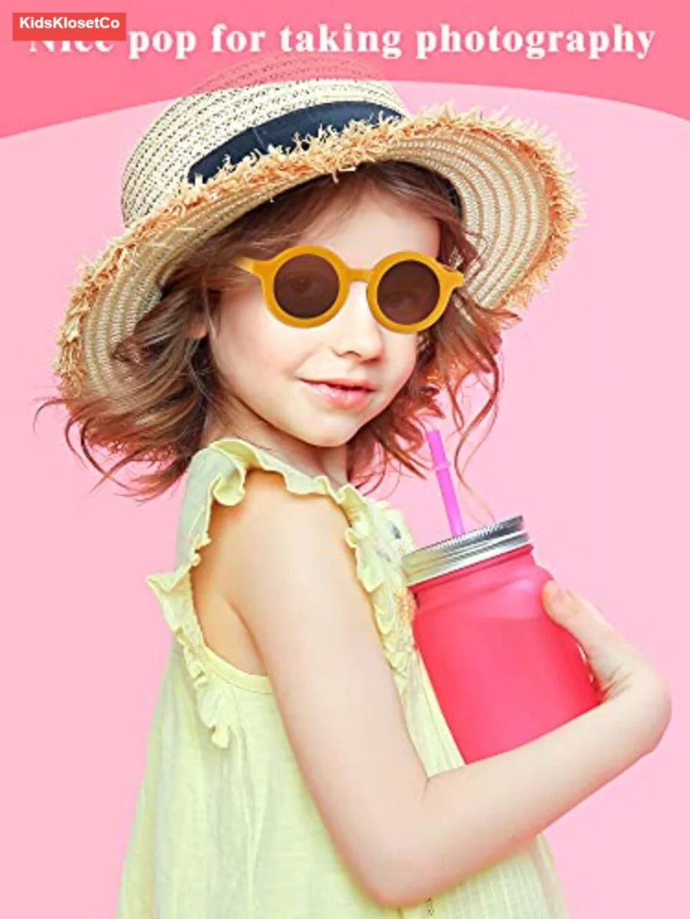 8 Pack Polarized Sunglasses for Kids Toddler Cute Plastic Retro